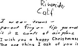 Handwriting specimen